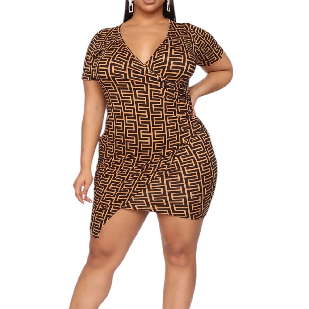 NWT Fashion Nova Taupe Midi Dress 1X